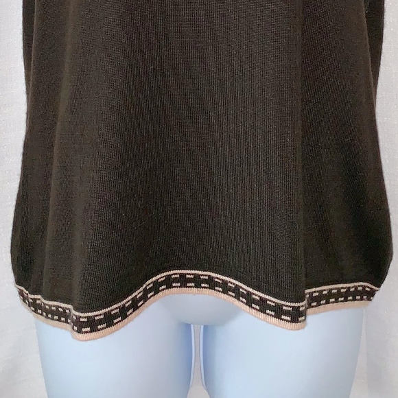 EUC- TAHARI ASL Pink Trim Mock Neck Sweater!! - Picture 4 of 6